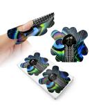 100pcs Pro Almond Stiletto Tips Nail Form Leopard Tiger Giraffe Pattern | C Curve Acrylic UV Gel Nails Builder False Nail Extension Guide Stickers - Peacock Pattern - Buy Online on GoSupps.com