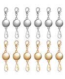 12 Pieces Locking Magnetic Jewelry Clasp Round Necklace Clasp Closures Bracelet Extender for Jewelry Making (Gold, Silver) - Buy Online on GoSupps.com