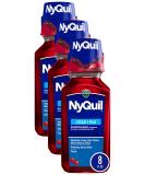 Vicks NyQuil Cough Nighttime Relief (8 Fl Oz Pack of 3) - Cherry Flavor for Sore Throat Runny Nose & Cough | International Shipping Available - Buy Online on GoSupps.com