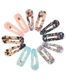 Colorful Geometric Acrylic Resin Hair Clips - 12 Piece Set for Women & Girls - Buy Online on GoSupps.com