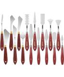16-Piece Stainless Steel Painting Knife Set with Wooden Handle - Ideal for Oil & Acrylic Painting - Buy Online on GoSupps.com