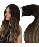 LAAVOO Ombre Brown Tape In Extensions | Real Hair Balayage #1B/4/27 | 35cm 10pcs 25g | Premium Quality - Buy Online on GoSupps.com