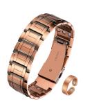 Jecanori 3X Lymph Drainage Copper Magnetic Bracelet for Men - 3500 Gauss, Adjustable Wristband with 57pcs Magnets, Removal Tool, Gift Box - Classic Copper - Buy Online on GoSupps.com