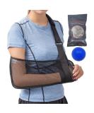 Mesh Arm Shoulder Sling | Medical Shoulder Immobilizer for Shower | Adjustable Arm Brace for Torn Rotator Cuff Injury | Unisex Right & Left Arm Support - Buy Online on GoSupps.com
