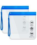 Clear TSA Approved Travel Toiletry Bags - Set of 2 Blue 20x20cm Makeup & Liquids Bags for Airport Security - Holiday Essentials for Men and Women - Buy Online on GoSupps.com