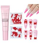 Makartt Nail Rhinestone Glue Gel Kit - Strong Adhesive for Valentine's Day Nails - Nail Crystal Gem Charms with 3D Gems (04) - Buy Online on GoSupps.com