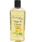 Sage and Citrus Massage Oil - 8 oz | Sweet Almond & Jojoba Oil | Preservative Free | Aromatherapy & Relaxation - Buy Online on GoSupps.com