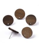 Pandahall 20 Pairs Walnut Wood Flat Round Earring Findings, Coconut Brown Dangle Stud Pendants - DIY Wooden Earrings Making - Buy Online on GoSupps.com