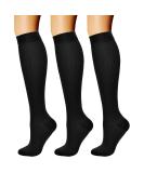 CHARMKING 3 Pairs Copper Compression Socks for Women & Men Circulation 15-20 mmHg is Best for All Day Wear Running Nurse Large-X-Large 01 Balck/Black/Black - Buy Online on GoSupps.com
