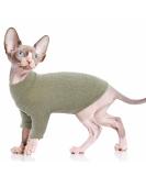 Buy Pumyporeity Cat Cotton Sweater - Warm Vest & Jumper for Hairless Sphynx Cats | Soft Coat for Small Medium & Large Cats - Green XL - Buy Online on GoSupps.com