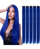 Runature Real Hair Clip-In Extensions - 50cm Blue Straight - 25g - 5pcs - Invisible & Natural Look - Buy Online on GoSupps.com