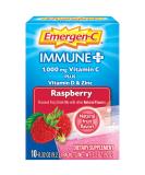 Emergen-C Immune+ Raspberry Fizzy Drink Mix - 1000mg Vitamin C, D & Zinc for Immune Support - Antioxidants & Electrolytes - 10 Pack - Buy Online on GoSupps.com