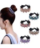 AWAYTR Rhinestone resin hair clip - 5Pack Half-balloon Expanding Hairpin Hair Claws Hair Bun Holders Accessories For Women(5 COLOR) - Buy Online on GoSupps.com