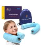 Sensory Vibrating Neck Pillow for Kids and Adults - Plush Velvet Cover - Therapy Stimulation - Calming Relaxation - Blue - Buy Online on GoSupps.com