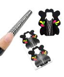 Stiletto Nail Forms for Gel Builder Acrylic Nails 100 Pieces LEA-SHALL Extra Long Guide Stickers Nail Art Extension Tips Self-Adhesive Professional Tools for Women Girls DIY Home Salon 100Pcs Extralong-Blossoms Black - Buy Online on GoSupps.com