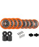 Labeda Gripper Asphalt Outdoor Inline Roller Hockey Wheels 85A 76mm / 80mm Hilo 8-Pack with Ceramic Bearings - Orange - Buy Online on GoSupps.com