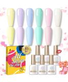BORN PRETTY Pastel Gel Nail Polish Set - Macaroon Spring Summer Colors - 6Pcs Sweet Pink White Candy Gel Varnish - Soak Off U V/LED Lamp - DIY Nail Salon Manicure Kit - Gift for Women - Buy Online on GoSupps.com