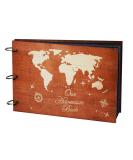 PartyKindom Wooden Adventure Scrapbook Album - Perfect Anniversary or Wedding Gift, 80 Pages with Photo Corner Stickers - Buy Online on GoSupps.com