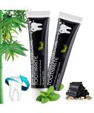 Activated Carbon Toothpaste - Natural Bamboo Charcoal Whitening - Weise Teeth - Whitens & Cleans - 3 x 105g (2 Pack) - Buy Online on GoSupps.com