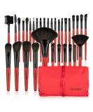 Makeup brush set 32pcs red cosmetic brush foundation face brush eyes brush lips brushes eyeshadow brush with nylon bag red - Buy Online on GoSupps.com