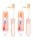 Buy Nuen Portable Soft Toothbrush Set - 2 Foldable Travel Toothbrushes with Toothpaste for Adults | Ideal Camping & Travel Companion - Orange Shell Case - Buy Online on GoSupps.com