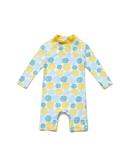 Bonverano Baby Girls Long-Sleeve Lemon Swimsuit | UPF 50+ Sun Protection | 18-24 Months - Buy Online on GoSupps.com