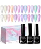 SUPWEE Pearl Gel Nail Polish Set - 12 Colours Glitter Shimmer Mermaid Pearlescent Shell Spiral Effect Kit - Buy Online on GoSupps.com