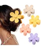 Flower Cute Hair Claw Clips - Set of 4 Matte Small Flowers Hair Clips for Women and Girls - Nonslip Strong Hold Hair Accessories (Yellow+Purple+Pink+Khaki) - Buy Online on GoSupps.com