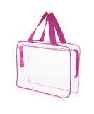 Sibba Clear Tote Bag - Large Transparent Waterproof Cosmetic Organizer Handbag in Fashionable Rose Red - Buy Online on GoSupps.com