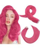 Moresoo Hot Pink Tape-In Hair Extensions | 16 Inch Remy Real Hair | 10 Pieces 20 Grams/Pack | Silky Invisible 40 cm - Buy Online on GoSupps.com
