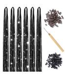 Black Hair Tinsel Kit with Tool 6pcs 1200 Strands Hair Tinsel Heat Resistant Fairy Hair Sparkling Shiny Glitter Tinsel Hair Extensions for Women Girls Kids 47Inch Black 6pcs - Buy Online on GoSupps.com