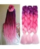 Tess Braids Extensions Ombre 60 cm - 3 Pack Jumbo Kanecalon Hair for Box Braids - 100g Pink Ombre Hair Extensions - Buy Online on GoSupps.com