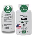 PRISTINE N-Acetyl L-Cysteine (NAC) 600MG - 30-Day Lung & Liver Immunity Antioxidant Capsules for Mood & Mental Health Support - International Shipping Available - Buy Online on GoSupps.com