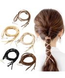 LURVFUEH 5 PCS Leather Hair Ties - Stylish Ponytail Braids for Women and Girls (5 Colors) - Buy Online on GoSupps.com