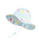 LANGZHEN Flamingo Beach Sun Hat for Baby Girls | Adjustable Wide Brim Toddler Kids Play Hat with Chin Strap - 1-2 Years - Buy Online on GoSupps.com