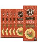 34 Degrees Crisps | Cracked Pepper Crisps | Thin, Light & Crunchy Crisps, 6 Pack (4.5oz each) - Buy Online on GoSupps.com