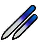 Mont Bleu Set of 2 Color Glass Nail Files - Handmade Czech Tempered Glass - Crystal Nail Files for Natural Nails in Aqua Cobalt - Buy Online on GoSupps.com