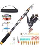 Premium 6.89FT Telescopic Fishing Rod & Reel Combo Ã¢â¬â Carbon Fiber  Travel Bag  Lures Included Ã¢â¬â Freshwater & Saltwater Ready - Buy Online on GoSupps.com