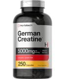 German Creatine Monohydrate 5000mg | 250 Capsules | Non-GMO & Gluten Free Supplement - Buy Online on GoSupps.com