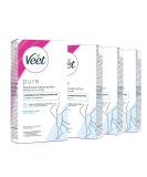 Veet Pure Cold Wax Strips for Sensitive Skin - Easy-Gelwax Technology 4 Pack (88 Strips) - Perfect for Body & Legs - Buy Online on GoSupps.com