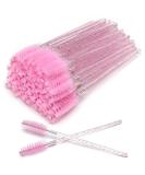 50 PCS Disposable Eyelash Brushes Mascara Wands - Crystal Pink | Makeup Applicator Tool Kit - Buy Online on GoSupps.com