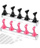 2 Set Acrylic Nail Stand with Putty - Perfect for Nail Art & Press On Tips | Manicure Tool for Home & Salon | Ideal Christmas Gift for DIY Business Women - Buy Online on GoSupps.com