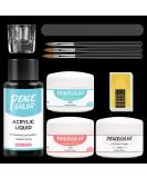 PEACECOLOR Acrylic Nail Kit for Beginners - White, Clear, Pink Colors - Acrylic Powder and Liquid Set with Nail Art Brush - Nail Extension Carving - PB0001 - Buy Online on GoSupps.com
