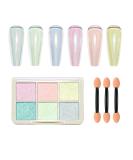 6 Colors Chrome Glitter Powder for Nails - Aurora Mirror Effect Nail Pigment & DIY Salon Glitter - Buy Online on GoSupps.com