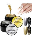 2x8ml Metallic Painting Gel - Silver & Gold Nail Polish | 3D Mirror Gel for Glossy French Acrylic Nail Art | Soak Off UV/LED DIY - Buy Online on GoSupps.com