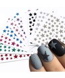10 Sheets Star Nail Art Sticker Decals - 3D Self-Adhesive Nail Sliders for Glittery DIY Manicure | Colorful Nail Art Supplies - Buy Online on GoSupps.com