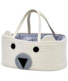 InfiBay Baby Diaper Caddy Organizer with Removable Dividers - Cute Bear Basket - Portable Nursery Storage Basket - White - Buy Online on GoSupps.com