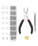 1500pcs Jump Rings Jewelry Repair Kit with Lobster Clasps & Pliers - White Gold White K - Buy Online on GoSupps.com