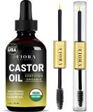 Fiora Naturals Organic Castor Oil - 100% Pure Cold Pressed Eyelash Growth Serum | Hexane-Free Hair Conditioner & Eyebrow Stimulator | USDA Certified - Buy Online on GoSupps.com