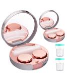 TreaHome 2 Pack Contact Lens Case - Leak-Proof Travel Kit with Cleaner, Holder, Tweezers & Remover Tool - Rose Gold - Buy Online on GoSupps.com
